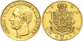 Braunschweig-Calenberg-Hannover
Georg V. 1851-1866 2 1/2 Taler 1853, B-Hannover AKS 139 Jaeger 130 Friedberg 1182 3.31 g. Sehr selten. Sehr schön

...
