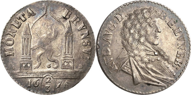 Braunschweig-Stadt
 2/3 Taler 1675. Mit Titel und Porträt Rudolf Augusts von Br...
