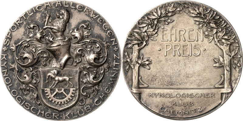 Chemnitz
 Versilberte Bronzemedaille o.J. (Oertel) Ehrenpreis des Kynologischen...