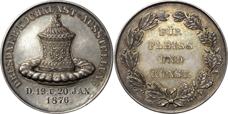 Dresden
 Silbermedaille 1876 (unsigniert) Prämie der Kochkunst Ausstellung. Zie...