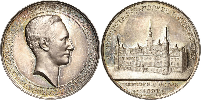 Dresden
 Silbermedaille 1891 (Hecht/Lauer) 5. Vereinstag deutscher Münzforscher...