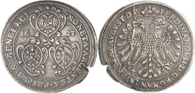 Nürnberg
 Taler 1623, Stern-Hans Christoph Lauer Mit Titel Ferdinand II Kellner 230 a Slg. Erlanger 407 Davenport 5636 Schrötlingsfehler am Rand, vor...