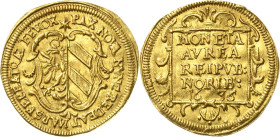 Nürnberg
 Dukat 1636. Exemplar der Slg. Erlanger Kellner 60 Slg. Erlanger 357 (dieses Exemplar) Friedberg 1828 GOLD. 3.48 g. Fast vorzüglich