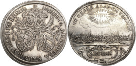 Nürnberg
 Taler 1662, Kreuz-Georg Nürnberger der Ältere Stadtansicht. Mit Wahlspruch SUB UMBRA ALARVM TVARVM (= Unter dem Schatten deiner Flügel) Kel...