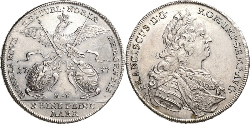 Nürnberg
 Taler 1757, MF-Mann/Förster Im Armabschnitt Loos. Mit Titel und Portr...