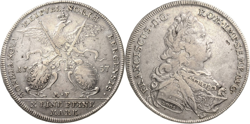 Nürnberg
 Taler 1757, MF-Mann/Förster Im Armabschnitt Loos. Mit Titel und Portr...