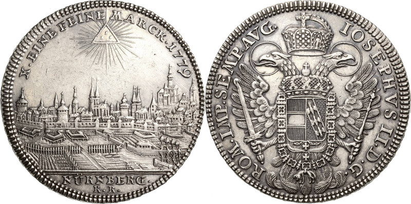 Nürnberg
 Taler 1779, KR-Kroll/Riedner Stadtansicht. Mit Titel Joseph II Kellne...