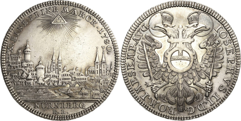 Nürnberg
 Taler 1780, KR-Nürnberg Stadtansicht. Mit Titel Joseph II. Laubrand K...