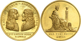 Nürnberg
 Goldmedaille im 12 Dukatengewicht o.J. (ab 1820) (Dallinger) Preismedaille der Stadt. Die Brustbilder von Martin Behaim und Albrecht Dürer ...