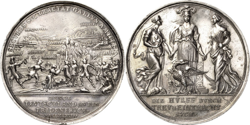 Pfalz-Kurlinie Neuburg
Philipp Wilhelm 1685-1690 Silbermedaille 1688 (G. Hautsc...