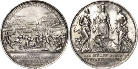 Pfalz-Kurlinie Neuburg
Philipp Wilhelm 1685-1690 Silbermedaille 1688 (G. Hautsch) Einfall der Franzosen unter General Melac. Plündernde Franzosen vor...