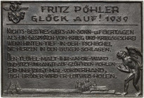 Plauen
 Einseitige Eisengussplakette 1939 (Lauchhammer) Neujahrsplakette - Glück Auf! 1939, gewidmet von Fritz Pühler, Vorstand der Vogtl. Maschinenf...