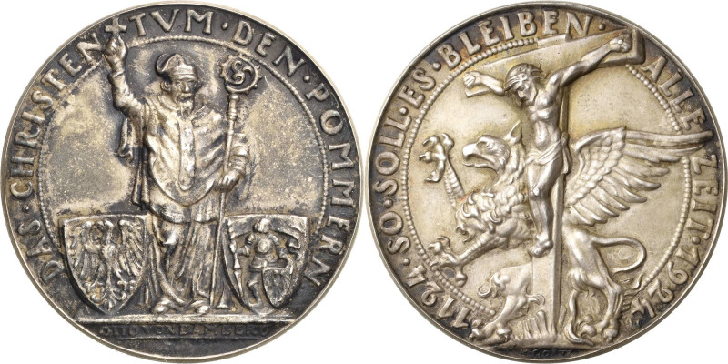 Pommern-Medaillen
 Silbermedaille 1924 (K. Goetz) 800-Jahrfeier der Christianis...