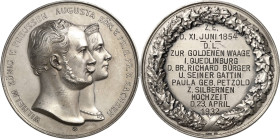 Quedlinburg
 Silbermedaille o.J. (graviert 1932) (unsigniert, v. F.W. Kullrich) Zur Erinnerung an die Silberne Hochzeit mit eingravierter Widmung der...