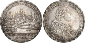 Regensburg-Stadt
 Taler 1766. Stempel von Oexlein. Stadtansicht. Mit Titel und Porträt Josef II Beckenbauer 7107 Davenport 2622 Attraktives Exemplar ...