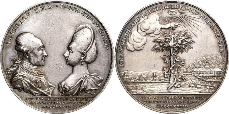 Reuss-Jüngere Linie - Gera
Heinrich XXX. 1748-1802 Silbermedaille 1773 (J.L. Oe...