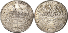 Reuss-Jüngere Linie - Schleiz
Heinrich I. 1640-1692 Taler 1679, IAB-Schleiz Dreifaltigkeitstaler. Münzmeister Christoph Pflug, Wardein Johann Adam Bö...