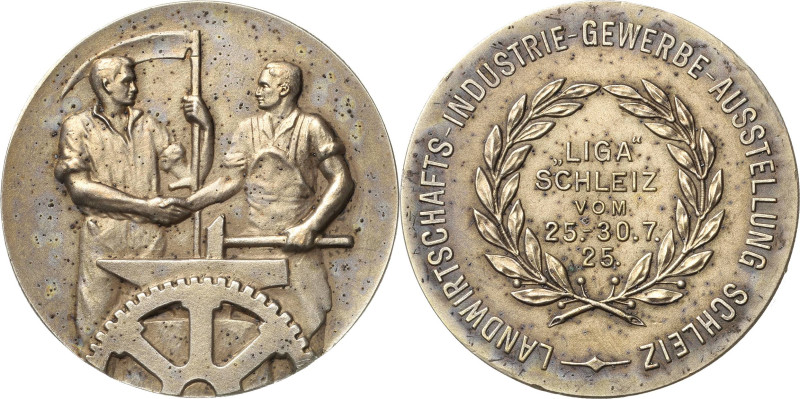 Reuss-Städte und Gemeinden
Schleiz Versilberte Bronzemedaille 1925 (unsigniert)...