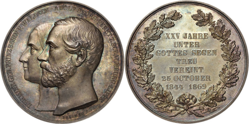 Schaumburg-Lippe
Adolf Georg 1860-1893 Silbermedaille 1869 (F. Brehmer) Silberh...