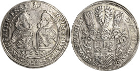 Schlesien-Münsterberg-Öls
Heinrich Wenzel und Karl Friedrich 1617-1639 Taler 1620, BH-Öls Fr.u.S. 2229 Davenport 7097 Selten. Sauber restaurierte Hen...