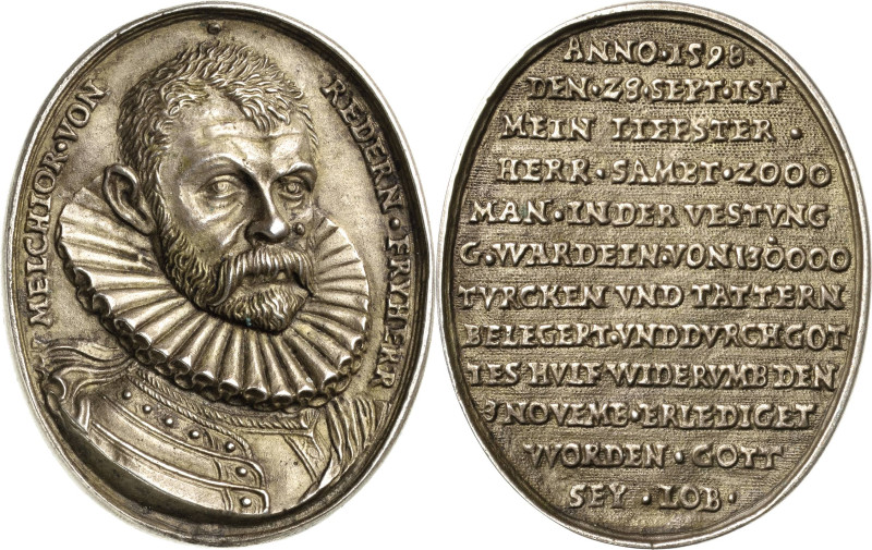 Schlesien-Medaillen
 Ovale Silbergussmedaille 1589 (späterer Guss). Melchior Fr...