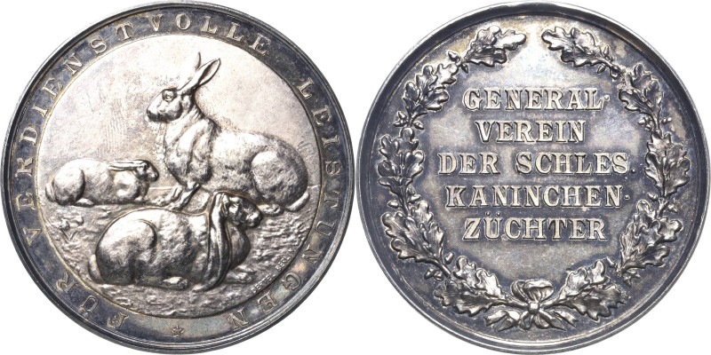 Schlesien-Medaillen
 Vergoldete Bronzemedaille o.J. (Oertel) Prämie des General...