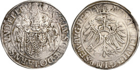 Schwarzburg-Arnstadt und Sondershausen gemeinsam
Günther XLI. und Johann Günther 1552-1569 Taler o.J., Arnstadt Mit Titel Maximilian II. Dreifach beh...