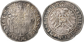 Schwarzburg-Arnstadt und Sondershausen gemeinsam
Günther XLI. und Johann Günther 1552-1569 Taler o.J., Arnstadt Mit Titel Maximilian II. Dreifach beh...
