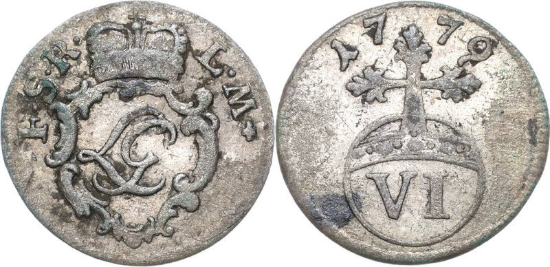 Schwarzburg-Rudolstadt
Ludwig Günther II. 1767-1790 6 Pfennig 1779, Saalfeld Ja...