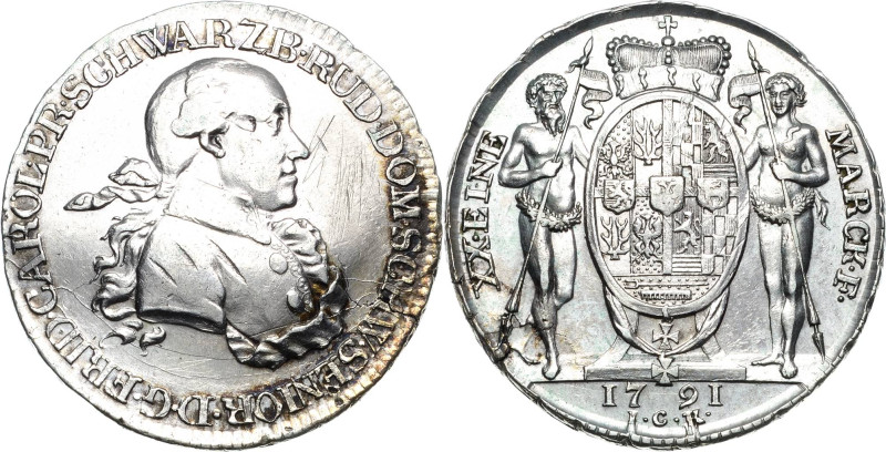 Schwarzburg-Rudolstadt
Friedrich Karl 1790-1793 1/2 Taler 1791, ICK-Saalfeld Ja...