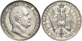 Schwarzburg-Rudolstadt
Friedrich Günther 1807-1867 Taler 1864, München 50-jähriges Regierungsjubiläum AKS 31 Jaeger 55 Kahnt 536 Davenport 917 Winz. ...