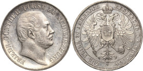 Schwarzburg-Rudolstadt
Friedrich Günther 1807-1867 Taler 1864, München 50-jähriges Regierungsjubiläum AKS 31 Jaeger 55 Kahnt 536 Davenport 917 Pracht...