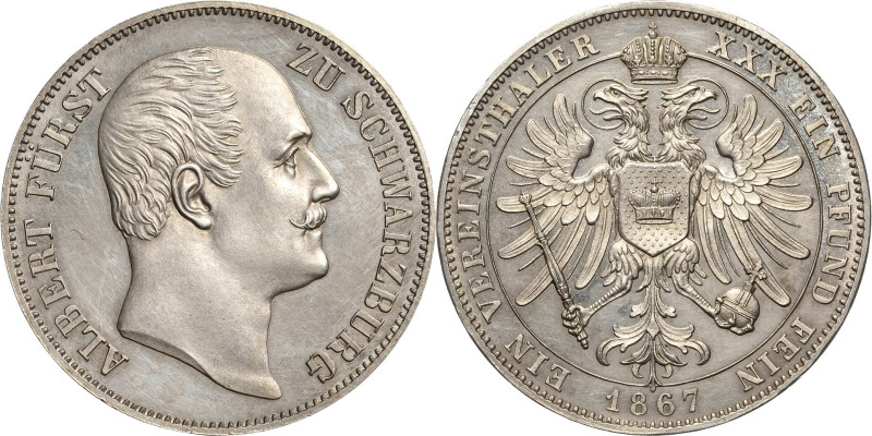 Schwarzburg-Rudolstadt
Albert 1867-1869 Taler 1867, o. Mzz.-München AKS 32 Jaeg...