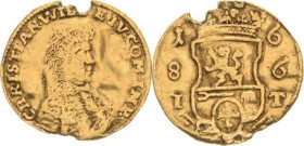 Schwarzburg-Sondershausen
Christian Wilhelm, als Graf 1666-1697 1/4 Dukat 1686, IT-Sondershausen Brustbild nach rechts, CHRISTIAN WILH E IV COM IMP /...