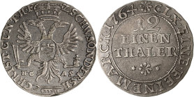 Schwarzburg-Sondershausen
Christian Günther 1758-1794 1/12 Taler 1764, HC/AS-Sondershausen Bethe 987 Fischer 408 Jaeger 64 Selten in dieser Erhaltung...