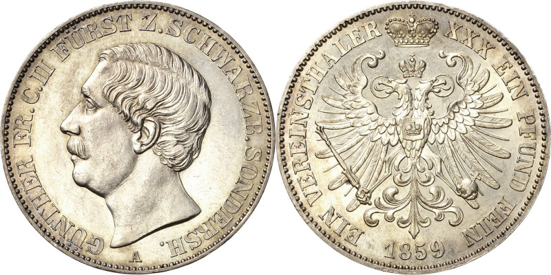 Schwarzburg-Sondershausen
Günther Friedrich Karl II. 1835-1880 Taler 1859, A-Be...