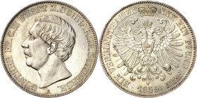 Schwarzburg-Sondershausen
Günther Friedrich Karl II. 1835-1880 Taler 1859, A-Berlin AKS 38 Jaeger 75 Kahnt 541 Davenport 921 Prachtvolles Exemplar vo...