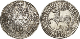 Stolberg-Stolberg
Ludwig II., Albrecht Georg, Christof und Wolf Ernst 1573-1575 Taler 1573, Stolberg Hirsch Friederich 268a/269 Davenport 9860 Fast v...