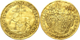 Stolberg-Stolberg
Christoph Friedrich und Jost Christian 1704-1738 Dukat 1725, IIG-Stolberg Hirsch vor Säule nach links / dreifach behelmtes Wappen F...