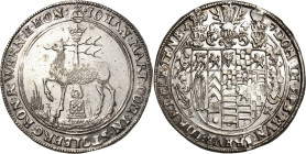 Stolberg-Stolberg
Johann Martin 1638-1669 Taler 1647, IK-Stolberg Münzmeister Johann Krieg. Hirsch Friederich 1165 Davenport 7786 Selten. Kl. Randfeh...