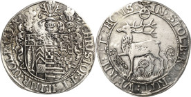 Stolberg-Ortenberg
Christoph II. und Heinrich Volrad 1618-1638 1/2 Taler 1632, CZ-Stolberg Münzmeister Christoph Ziegenhorn. Mehrfeldiges Wappen mit ...