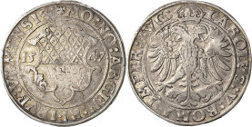 Ulm, Stadt
 Taler 1547. Mit Titel Karl V Nau 50 b Davenport 9926 Schulten 3564 Selten. Sehr schön+