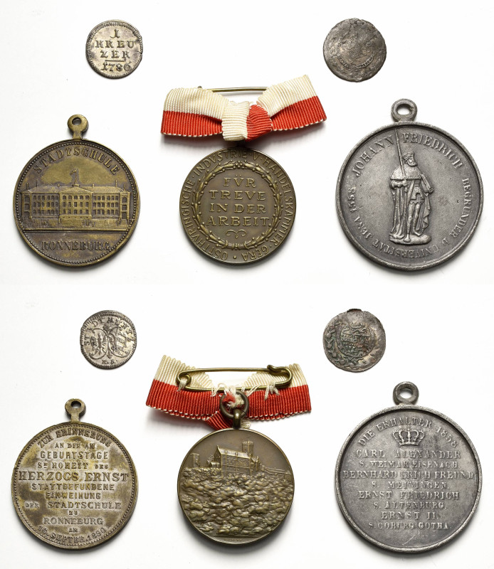 Allgemeine Lots
Lot-5 Stück Gera-Kleine Bronzemedaille (Goetz). Im Etui. Nürnbe...