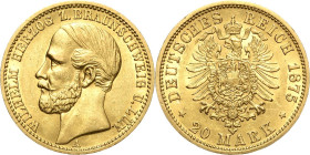 Braunschweig
Wilhelm 1830-1884 20 Mark 1875 A Jaeger 203 Fast vorzüglich/vorzüglich