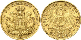 Hamburg
 20 Mark 1900 J Jaeger 212 Sehr schön