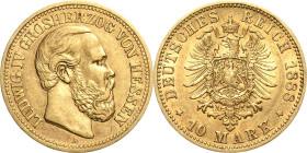 Hessen
Ludwig IV. 1877-1892 10 Mark 1888 H Jaeger 219 Sehr schön/sehr schön+