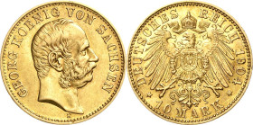 Sachsen
Georg 1902-1904 10 Mark 1904 E Jaeger 265 Sehr schön-vorzüglich/vorzüglich
