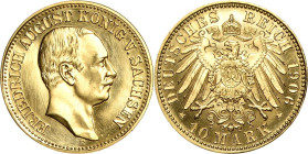 Sachsen
Friedrich August III. 1904-1918 10 Mark 1906 E Jaeger 267 Berieben, Polierte Platte