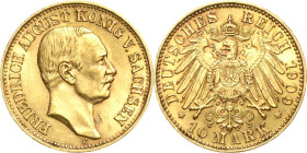 Sachsen
Friedrich August III. 1904-1918 10 Mark 1909 E Jaeger 267 Fast vorzüglich/vorzüglich-Stempelglanz
