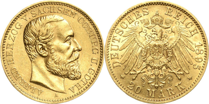Sachsen-Coburg-Gotha
Alfred 1893-1900 20 Mark 1895 A Jaeger 272 Fast vorzüglich...